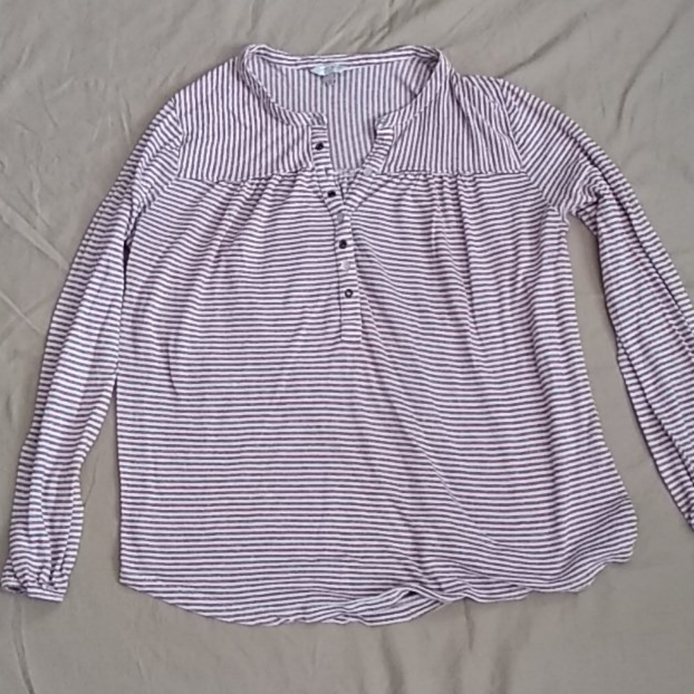 Red and White Striped Lucky Brand T-shirt